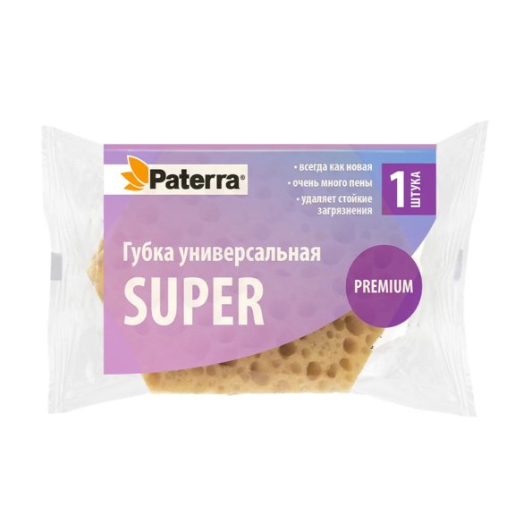 ГУБКА ДЛЯ ПОСУДЫ "SUPER" (1/60) "PATERRA" 406-061