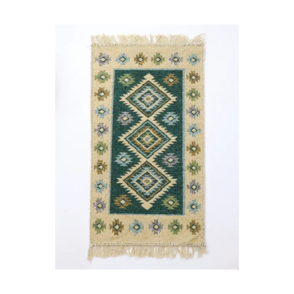 КОВРИК-ПОЛОВИЧОК "KILIM USAK" 60*120 СМ С РИСУНКОМ (ЗЕЛЕНЫЙ) (1/10) "L'CADESI" UK10 6121001