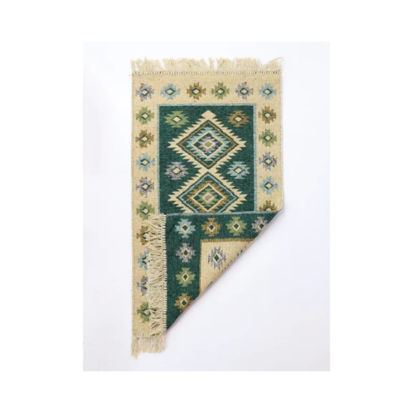 КОВРИК-ПОЛОВИЧОК "KILIM USAK" 60*120 СМ С РИСУНКОМ (ЗЕЛЕНЫЙ) (1/10) "L'CADESI" UK10 6121001