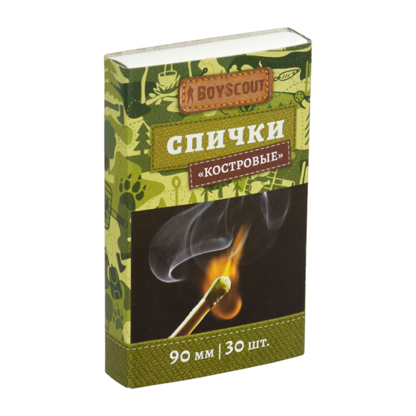 СПИЧКИ ДЛЯ КОСТРА 90 ММ (УПАК. 30 ШТ.) (20) "BOYSCOUT" 61029